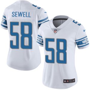 Outstanding Detroit Lions #58 Penei Sewell White Women's Stitched NFL Vapor Untouchable Limited Jersey