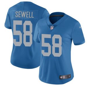 Marvelous Detroit Lions #58 Penei Sewell Blue Throwback Women's Stitched NFL Vapor Untouchable Limited Jersey