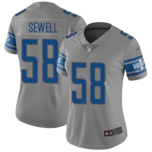 Marvelous Detroit Lions #58 Penei Sewell Gray Women's Stitched NFL Limited Inverted Legend Jersey