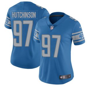 Superior Lions #97 Aidan Hutchinson Blue Team Color Women's Stitched NFL Vapor Untouchable Limited Jersey