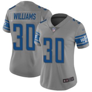 High quality Lions #30 Jamaal Williams Gray Women's Stitched NFL Limited Inverted Legend Jersey
