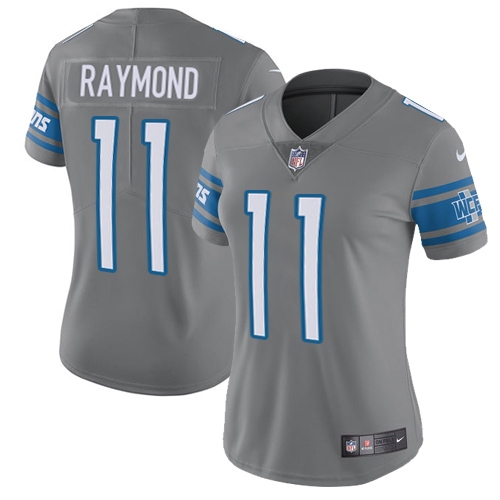 Superior Lions #11 Kalif Raymond Gray Women's Stitched NFL Limited Rush Jersey