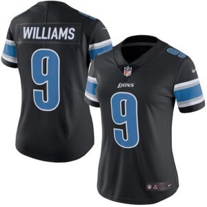 Finest Lions #9 Jameson Williams Black Women's Stitched NFL Limited Rush Jersey