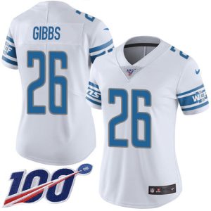 Exquisite Lions #26 Jahmyr Gibbs White Women's Stitched NFL 100th Season Vapor Untouchable Limited Jersey