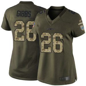 Gorgeous Lions #26 Jahmyr Gibbs Green Women's Stitched NFL Limited 2015 Salute to Service Jersey