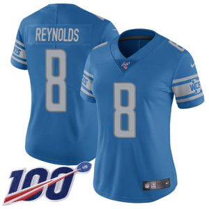 Marvelous Lions #8 Josh Reynolds Blue Team Color Women's Stitched NFL 100th Season Vapor Untouchable Limited Jersey