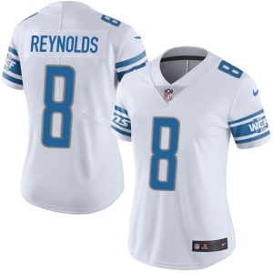 Finest Lions #8 Josh Reynolds White Women's Stitched NFL Vapor Untouchable Limited Jersey