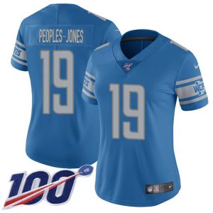 Marvelous Lions #19 Donovan Peoples-Jones Blue Team Color Women's Stitched NFL 100th Season Vapor Untouchable Limited Jersey