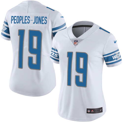 Outstanding Lions #19 Donovan Peoples-Jones White Women's Stitched NFL Vapor Untouchable Limited Jersey
