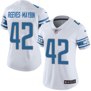 High quality Lions #42 Jalen Reeves-Maybin White Women's Stitched NFL Vapor Untouchable Limited Jersey