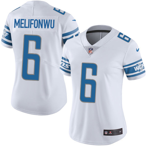 Exquisite Lions #6 Ifeatu Melifonwu White Women's Stitched NFL Vapor Untouchable Limited Jersey
