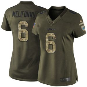 Exquisite Lions #6 Ifeatu Melifonwu Green Women's Stitched NFL Limited 2015 Salute to Service Jersey
