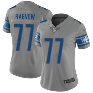 Exquisite Lions #77 Frank Ragnow Gray Women's Stitched NFL Limited Inverted Legend Jersey