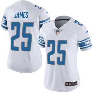 Finest Lions #25 Craig James White Women's Stitched NFL Vapor Untouchable Limited Jersey