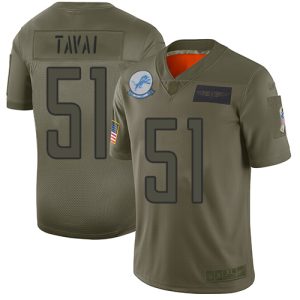 Outstanding Lions #51 Jahlani Tavai Camo Youth Stitched NFL Limited 2019 Salute to Service Jersey