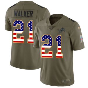 High quality Lions #21 Tracy Walker Olive/USA Flag Youth Stitched NFL Limited 2017 Salute to Service Jersey