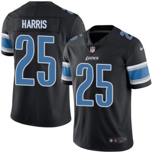 Gorgeous Lions #25 Will Harris Black Youth Stitched NFL Limited Rush Jersey