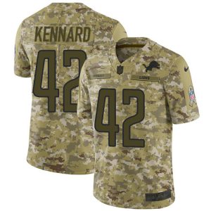 Gorgeous Lions #42 Devon Kennard Camo Youth Stitched NFL Limited 2018 Salute to Service Jersey