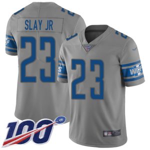 Superior Lions #23 Darius Slay Jr Gray Youth Stitched NFL Limited Inverted Legend 100th Season Jersey