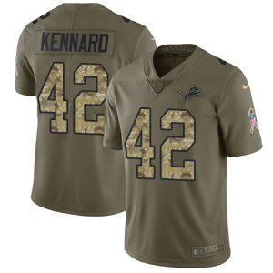 Marvelous Lions #42 Devon Kennard Olive/Camo Youth Stitched NFL Limited 2017 Salute to Service Jersey