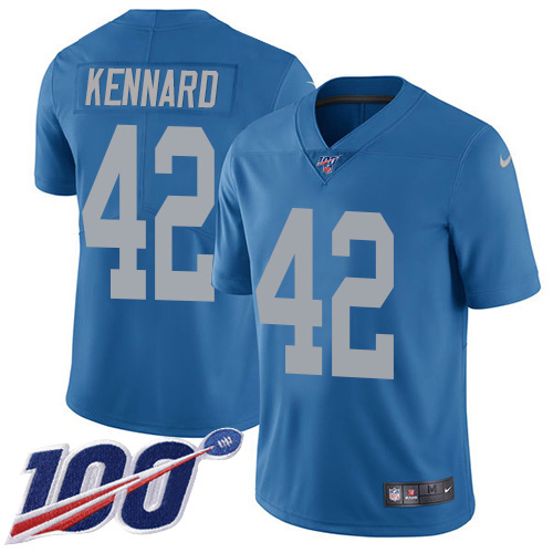 Superb Lions #42 Devon Kennard Blue Throwback Youth Stitched NFL 100th Season Vapor Untouchable Limited Jersey