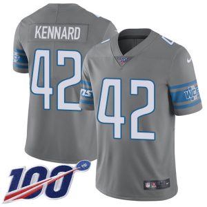 Marvelous Lions #42 Devon Kennard Gray Youth Stitched NFL Limited Rush 100th Season Jersey