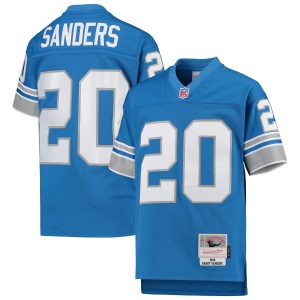 Superior Youth Detroit Lions #20 Barry Sanders Mitchell & Ness Blue 1996 Legacy Retired Player Jersey