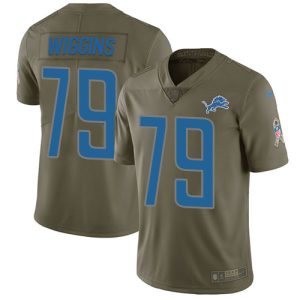 High quality Lions #79 Kenny Wiggins Olive Youth Stitched NFL Limited 2017 Salute To Service Jersey