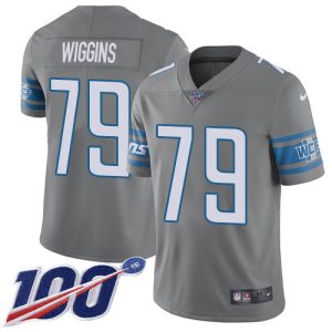 High quality Lions #79 Kenny Wiggins Gray Youth Stitched NFL Limited Rush 100th Season Jersey