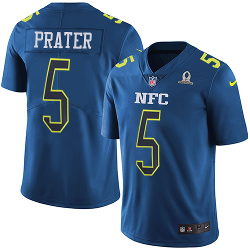 Superior Lions #5 Matt Prater Navy Youth Stitched NFL Limited NFC 2017 Pro Bowl Jersey