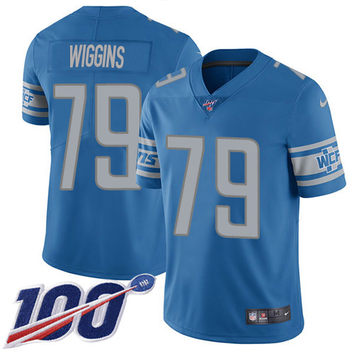 Exquisite Lions #79 Kenny Wiggins Blue Team Color Youth Stitched NFL 100th Season Vapor Untouchable Limited Jersey