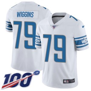 Gorgeous Lions #79 Kenny Wiggins White Youth Stitched NFL 100th Season Vapor Untouchable Limited Jersey