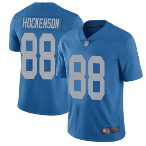 Gorgeous Lions #88 T.J. Hockenson Blue Throwback Youth Stitched NFL Vapor Untouchable Limited Jersey