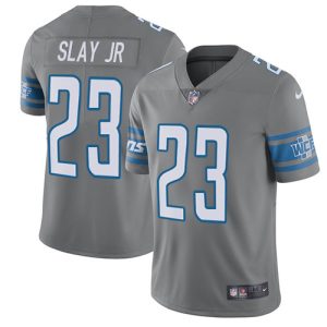High quality Lions #23 Darius Slay Jr Gray Youth Stitched NFL Limited Rush Jersey
