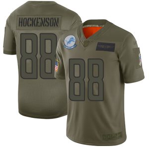 Superb Lions #88 T.J. Hockenson Camo Youth Stitched NFL Limited 2019 Salute to Service Jersey