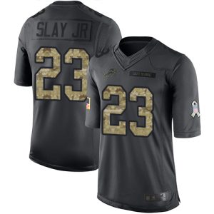 Superior Lions #23 Darius Slay Jr Black Youth Stitched NFL Limited 2016 Salute to Service Jersey