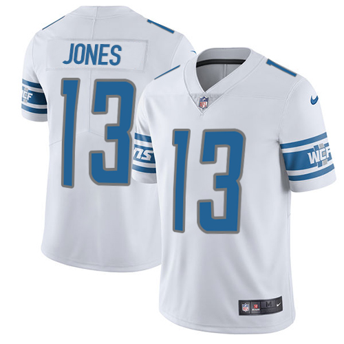Marvelous Lions #13 T.J. Jones White Youth Stitched NFL Vapor Untouchable Limited Jersey