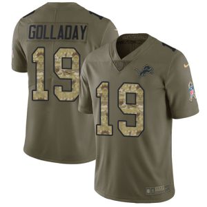 Gorgeous Lions #19 Kenny Golladay Olive/Camo Youth Stitched NFL Limited 2017 Salute to Service Jersey