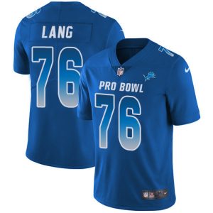 Premium Lions #76 T.J. Lang Royal Youth Stitched NFL Limited NFC 2018 Pro Bowl Jersey