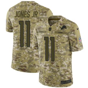 Exquisite Lions #11 Marvin Jones Jr Camo Youth Stitched NFL Limited 2018 Salute to Service Jersey