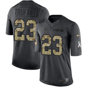 Finest Lions #23 Desmond Trufant Black Youth Stitched NFL Limited 2016 Salute to Service Jersey