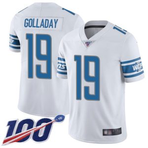 Exquisite Lions #19 Kenny Golladay White Youth Stitched NFL 100th Season Vapor Limited Jersey