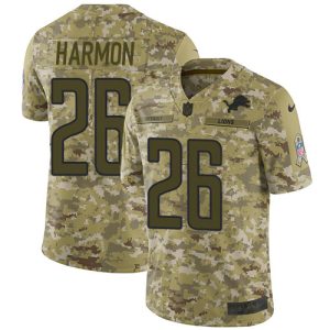 High quality Lions #26 Duron Harmon Camo Youth Stitched NFL Limited 2018 Salute To Service Jersey