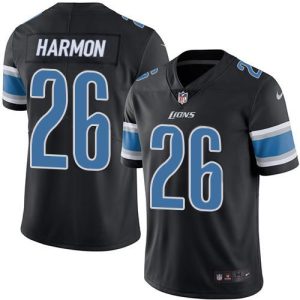 Premium Lions #26 Duron Harmon Black Youth Stitched NFL Limited Rush Jersey