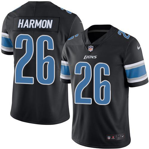 Premium Lions #26 Duron Harmon Black Youth Stitched NFL Limited Rush Jersey