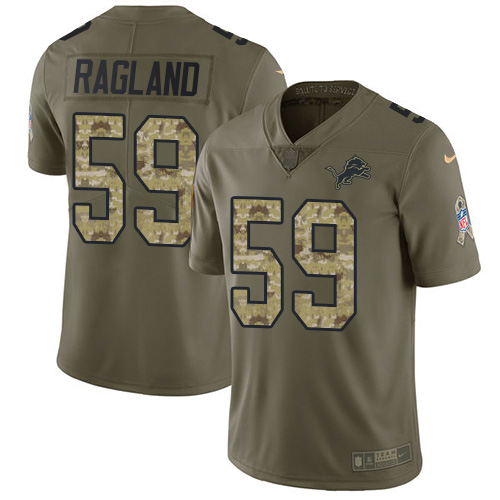 Exquisite Lions #59 Reggie Ragland Olive/Camo Youth Stitched NFL Limited 2017 Salute To Service Jersey