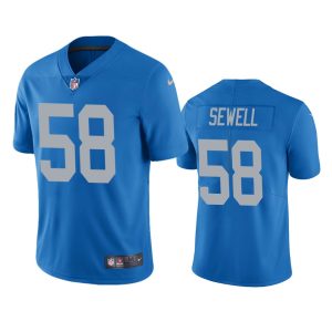 Marvelous Detroit Lions #58 Penei Sewell Blue Throwback Youth Stitched NFL Vapor Untouchable Limited Jersey