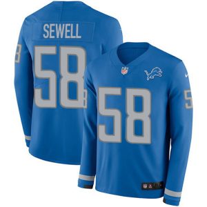 Exquisite Detroit Lions #58 Penei Sewell Blue Team Color Youth Stitched NFL Limited Therma Long Sleeve Jersey