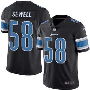 Finest Detroit Lions #58 Penei Sewell Black Youth Stitched NFL Limited Rush Jersey