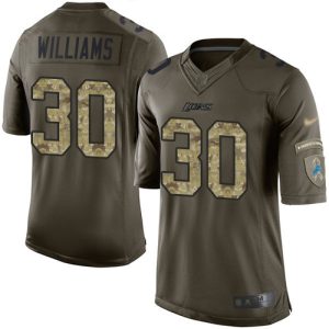 Outstanding Lions #30 Jamaal Williams Green Youth Stitched NFL Limited 2015 Salute to Service Jersey